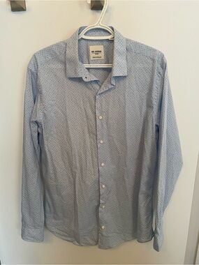 Ben Sherman Light Blue Microdot Button-Down Shirt - Men - Size L